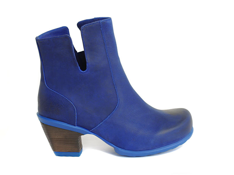 Rosy Bleu Bottillon en cuir au bout poli