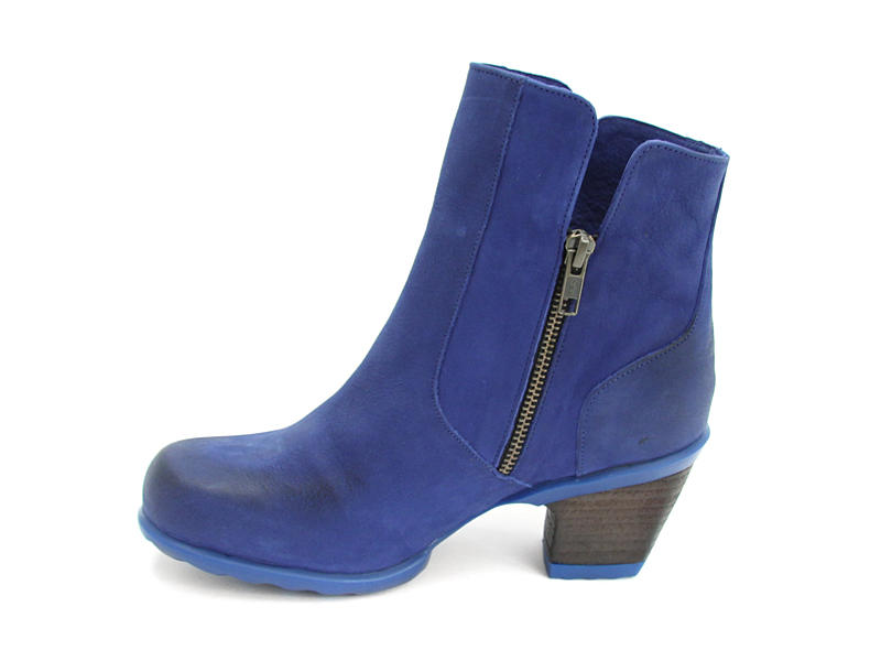 Rosy Bleu Bottillon en cuir au bout poli