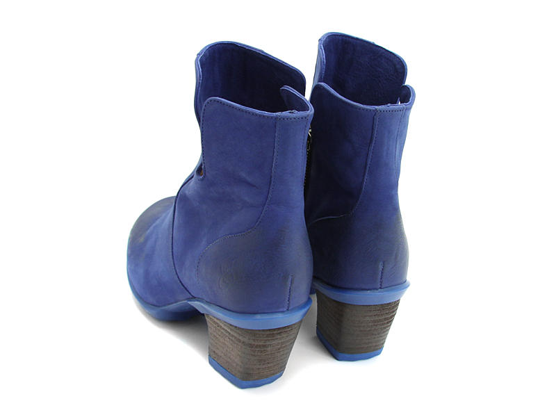 Rosy Bleu Bottillon en cuir au bout poli