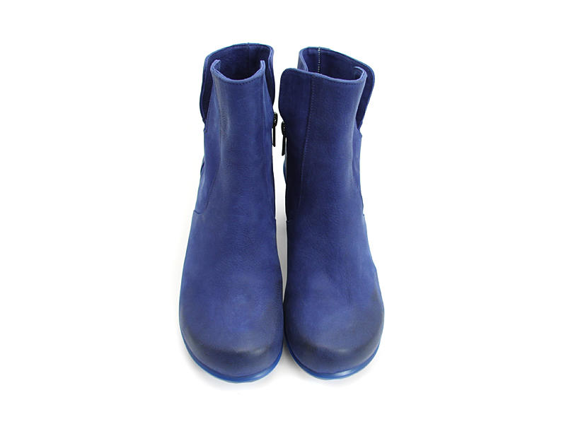 Rosy Bleu Bottillon en cuir au bout poli
