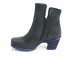 Rosy Green & Blue Buffed Toe Leather Bootie: Profile inside
