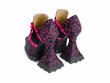 Ruffle Elektra Noir/traits roses Talon à plateforme avec boucle: Back