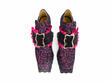 Ruffle Elektra Noir/traits roses Talon à plateforme avec boucle: Front
