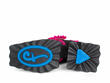 Ruffle Elektra Noir/traits roses Talon à plateforme avec boucle: Sole