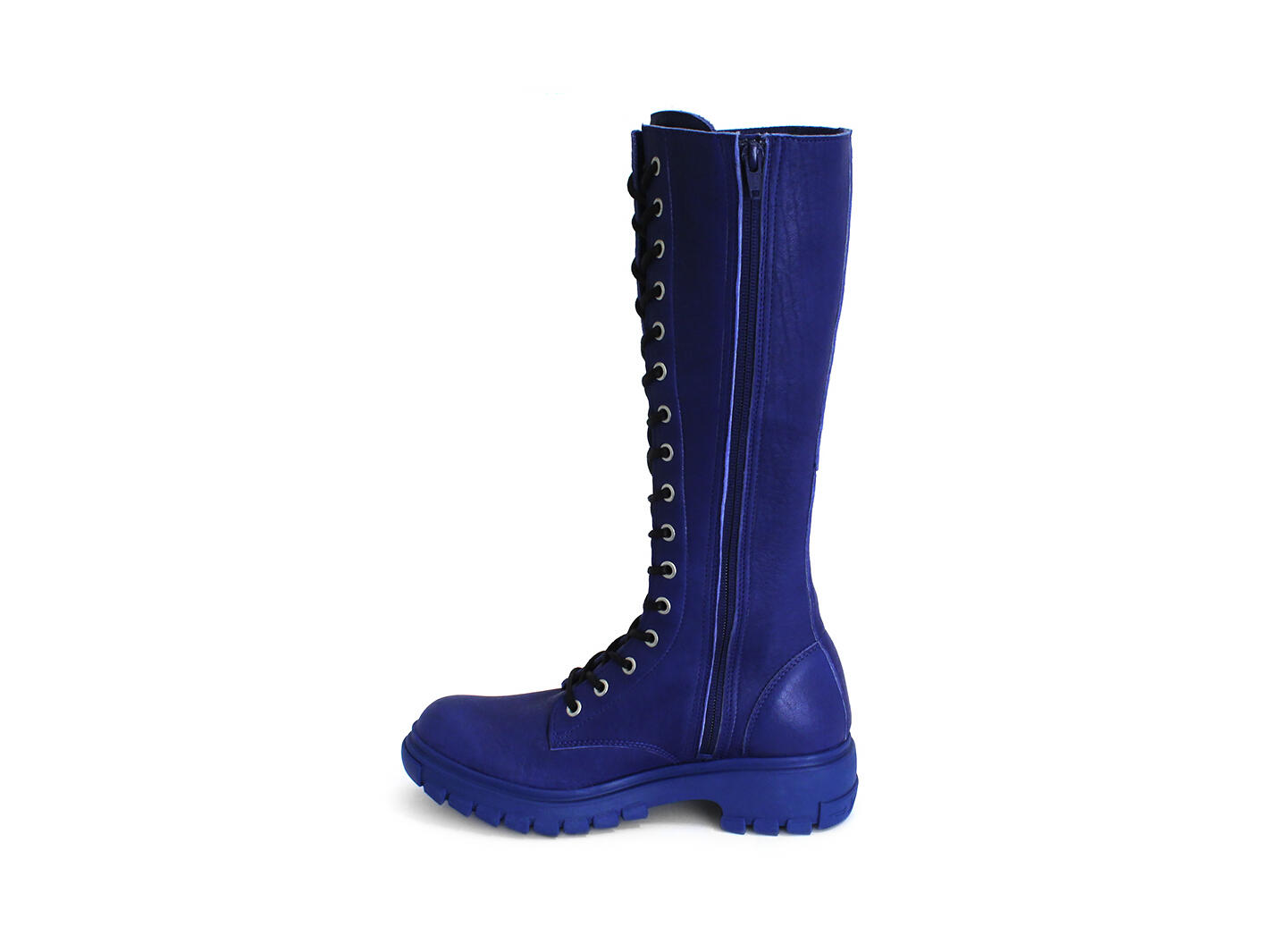Sabado Bleu Botte haute à lacets: Profile inside