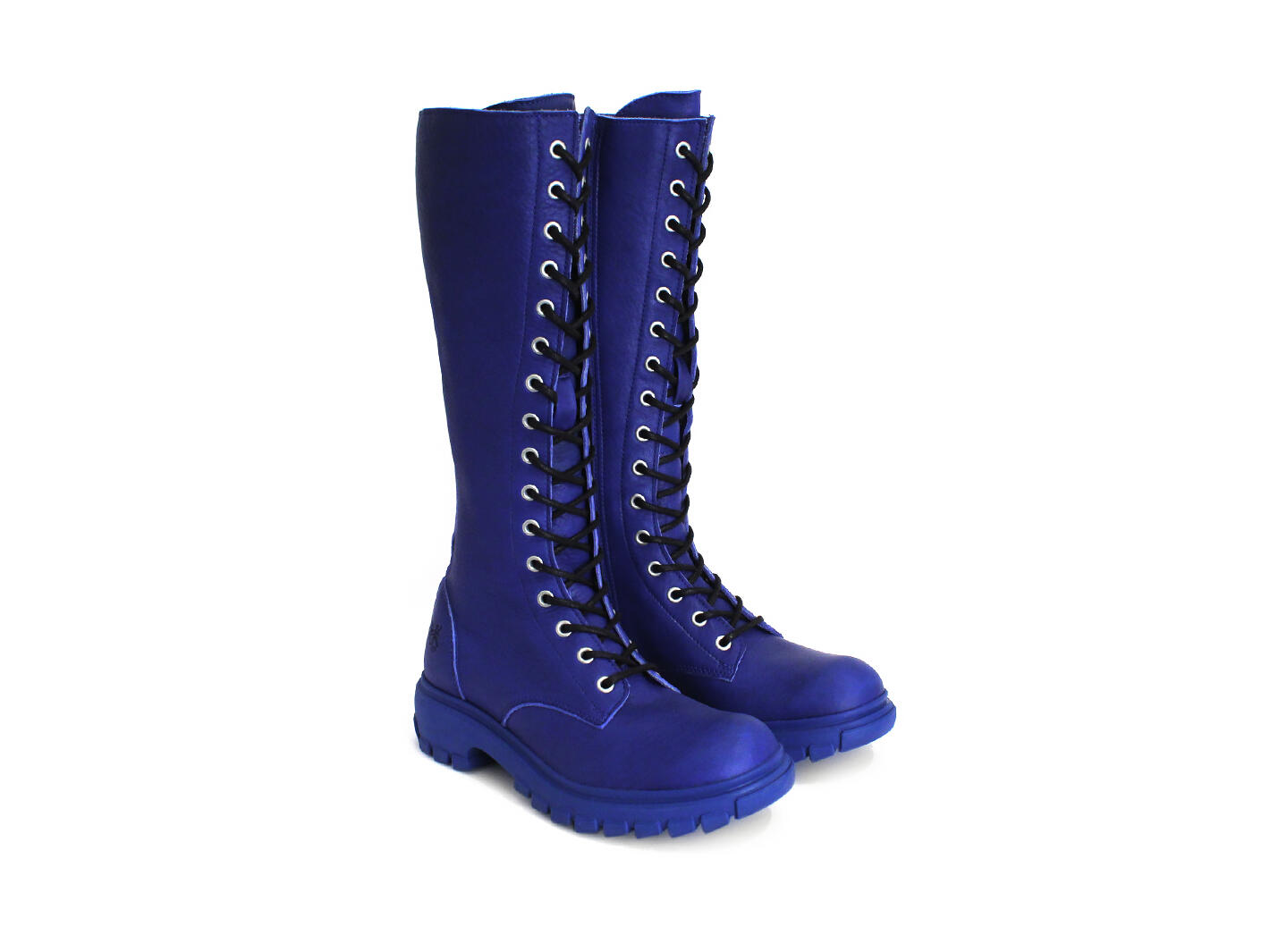 Sabado Bleu Botte haute à lacets: Quarter view