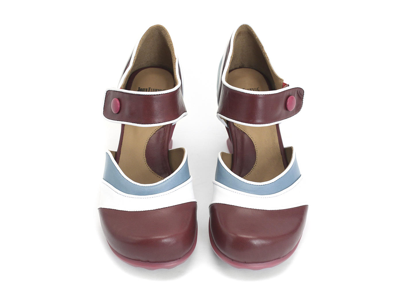 Sam Cerise, Bleu & Blanc Strapped Mary Jane Heel: Front