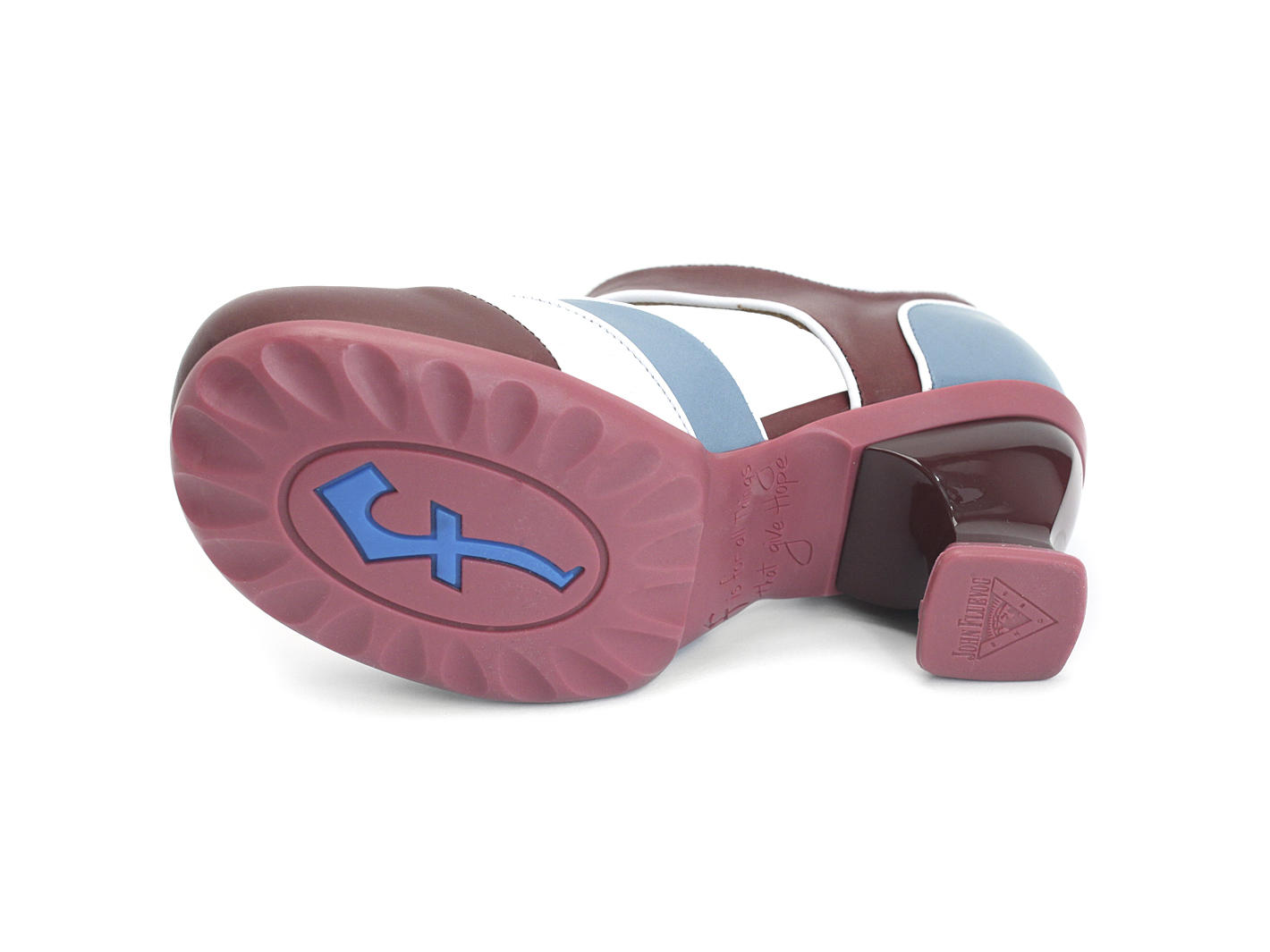 Sam Cerise, Bleu & Blanc Strapped Mary Jane Heel: Sole
