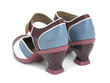 Sam Cherry, Blue & White Strapped Mary Jane Heel: Back