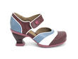 Sam Cherry, Blue & White Strapped Mary Jane Heel: Profile outside
