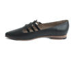 Sandi Black Flat loafer with 3-straps: Profile inside