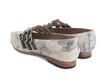 Sandi Grey Floral Flat loafer with 3-straps: Back