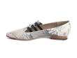 Sandi Grey Floral Flat loafer with 3-straps: Profile inside