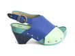 Sarah Blue & Green Slingback sandal: Profile outside