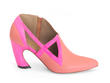 Sashay Pink Asymmetric heel with cutouts: Profile outside