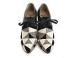 Scheme Black & White Angular Suede Bootie: Front