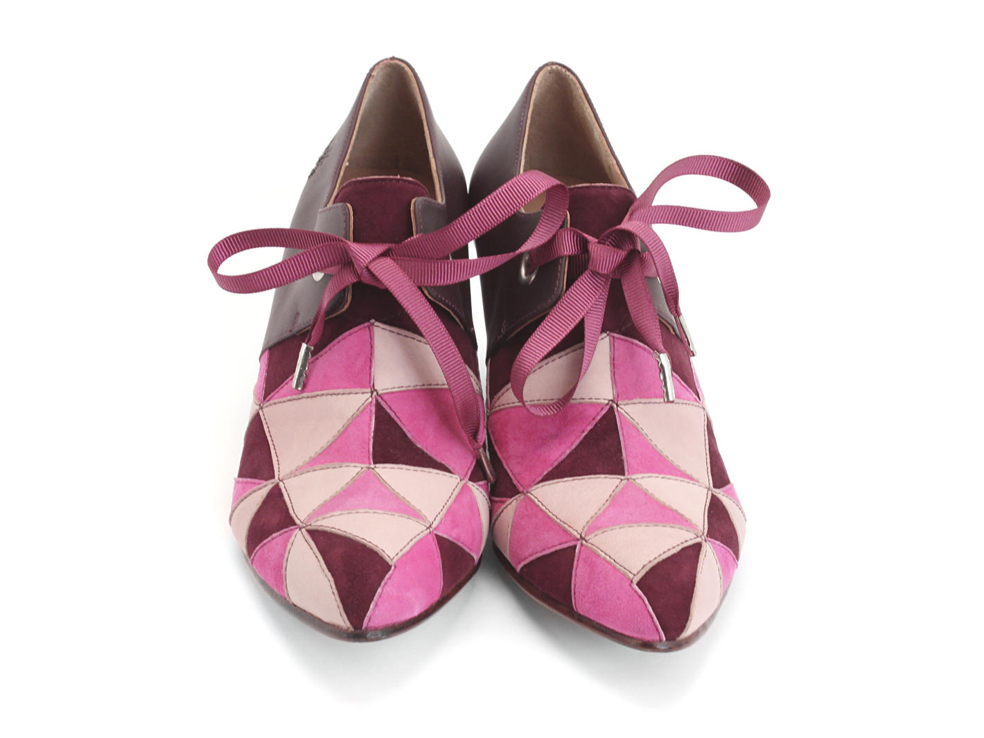 Scheme Pink Angular Suede Bootie: Front