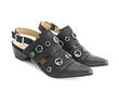Serena Noir Chaussure bride arrière avec rivets: Quarter view