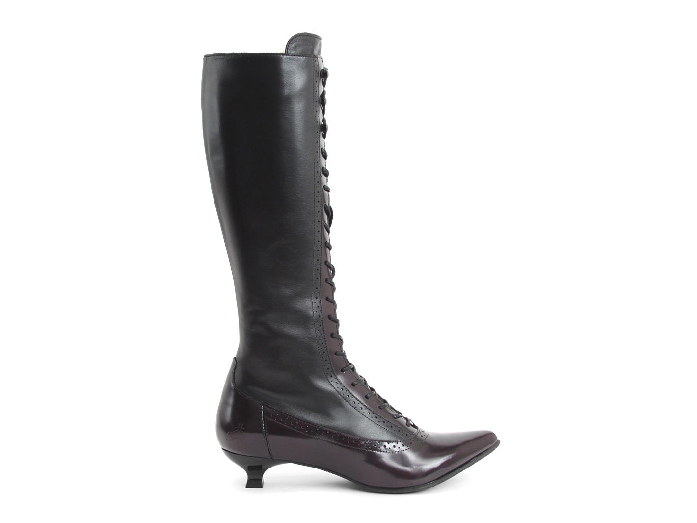 Sherry Bourgogne Tall Lace-Up Boot: Profile outside
