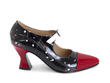 Shiloh Black/Floral Elegant Mary Jane Heels: Profile outside