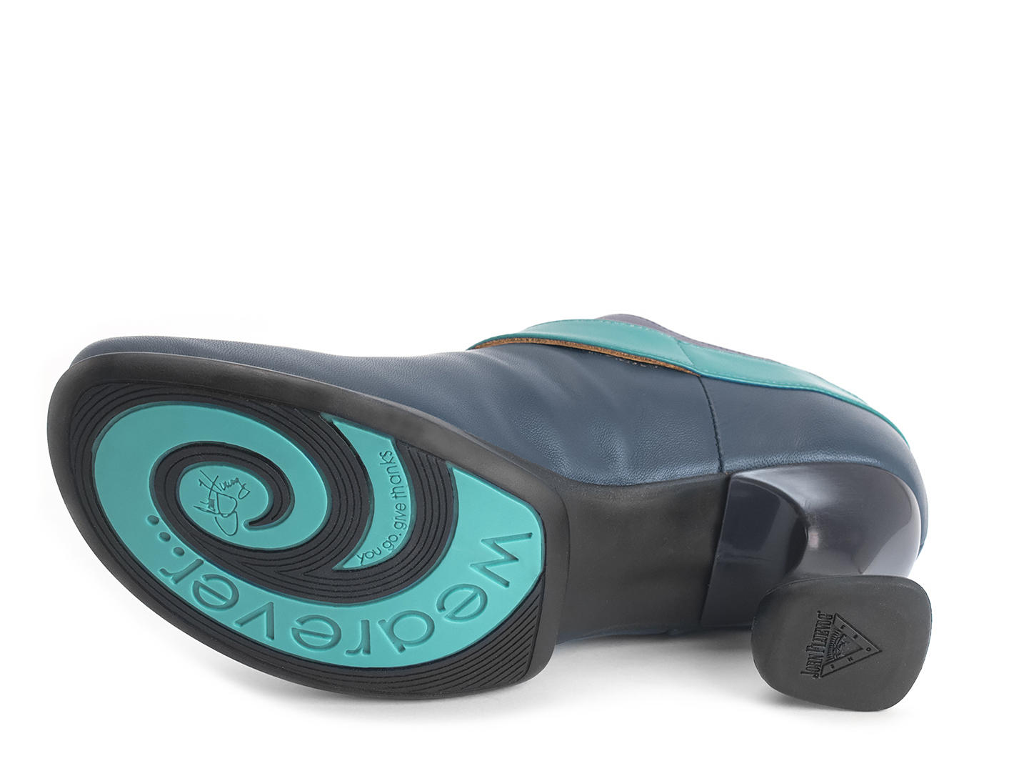 Shukran Blue/Purple Buckled shoe with slit: Sole
