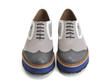 Sid Gris/Bleu Brogue plateforme à lacets: Front