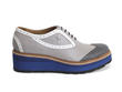 Sid Gris/Bleu Brogue plateforme à lacets: Profile outside