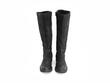 Slouch Noir Botte haute en cuir: Front