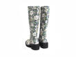 Slouch Vert menthe floral Botte haute en cuir: Back