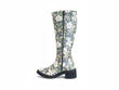 Slouch Vert menthe floral Botte haute en cuir: Profile inside