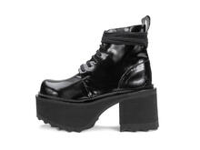 Smarty Black Lace-Up Platform Boots: Profile outside
