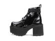 Smarty Black Lace-Up Platform Boots: Profile outside