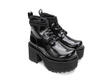 Smarty Black Lace-Up Platform Boots: Quarter view