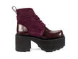 Smarty Burgundy Lace-Up Platform Boots: Profile inside
