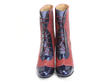 Spellbound Red & Blue Capped toe lace-up boot: Front
