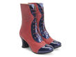 Spellbound Red & Blue Capped toe lace-up boot: Quarter view