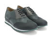 Spirit Black, Green & Grey Waxed Leather Wingtip Sneaker: Quarter view