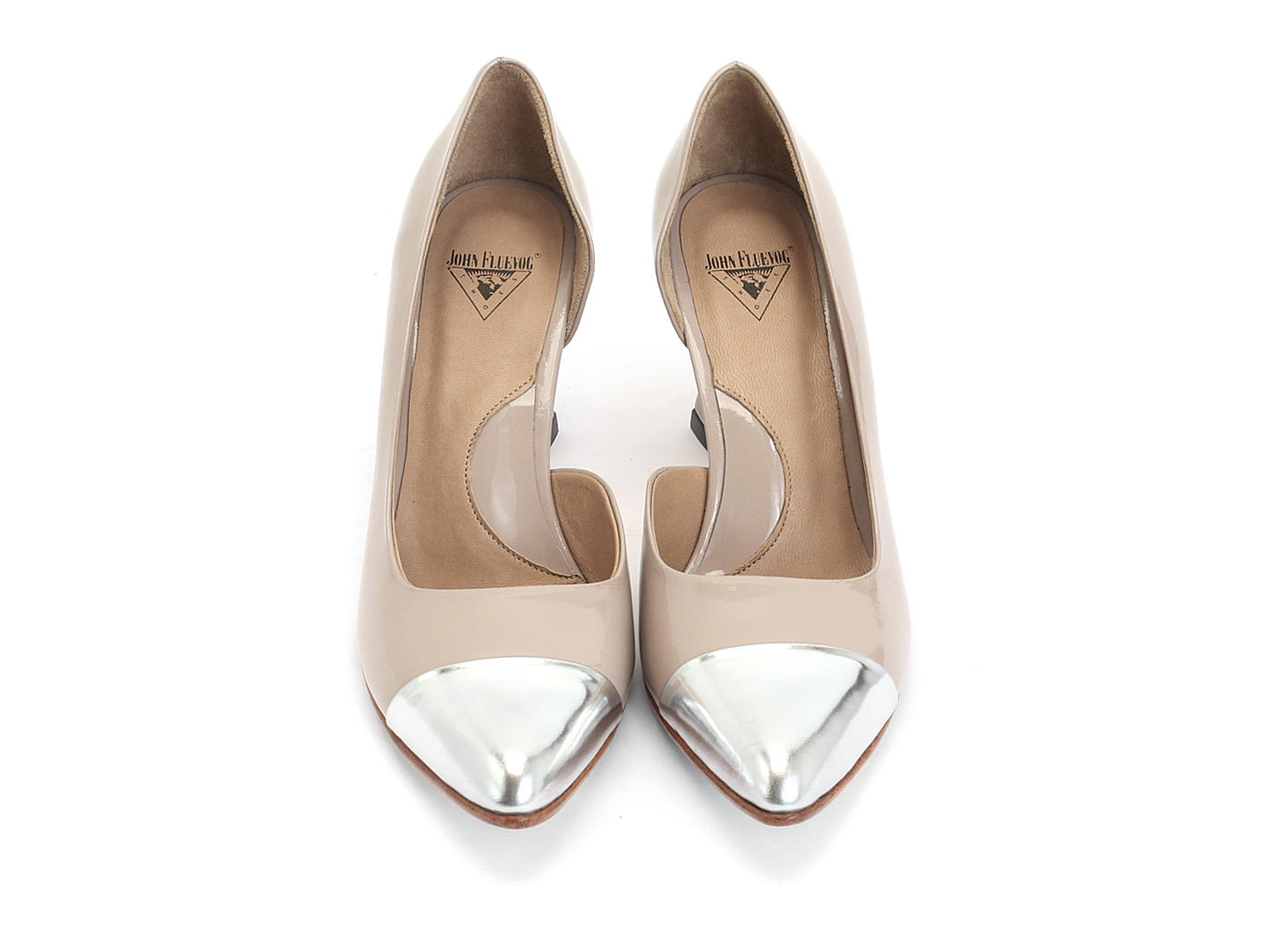 Steinem Pale Mauve & Silver Metallic Toecap D'Orsay Pump: Front