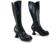 Sugar Black with Beige Knee-High Lace-up Boot