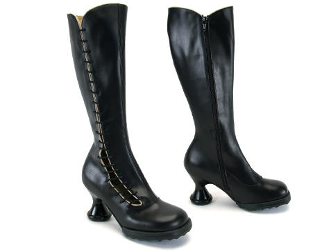 Sugar Noir & Beige Knee-High Lace-up Boot