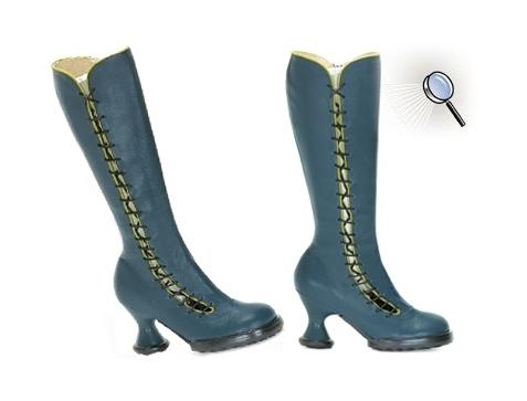 Sugar Teal with Olive Knee-High Lace-up Boot