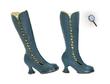 Sugar Teal with Olive Knee-High Lace-up Boot