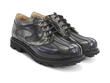 Supervog: Women’s Blue, Grey & Black Classic Lace-up Derby: Quarter view