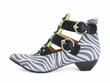 Tammi Rose Zebra/Green Strappy Ankle Booties: Profile outside