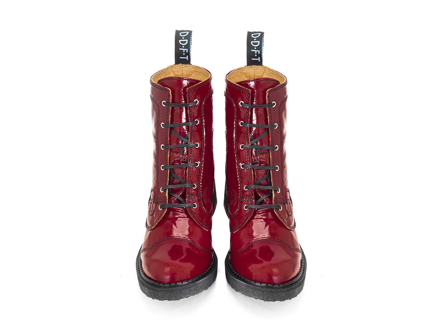 Tardy Red Crepe soled derby boot: Front