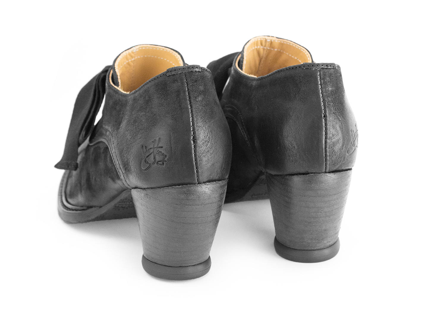 Templeton Black Single eyelet lace-up shoe: Back
