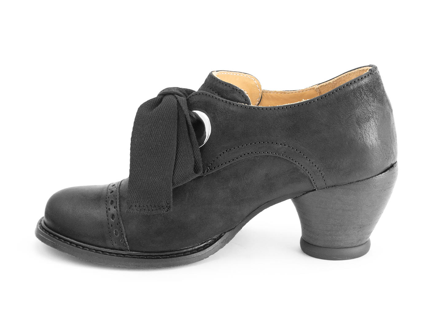 Templeton Noir Chaussure lacée à une paire d'oeillets: Profile inside