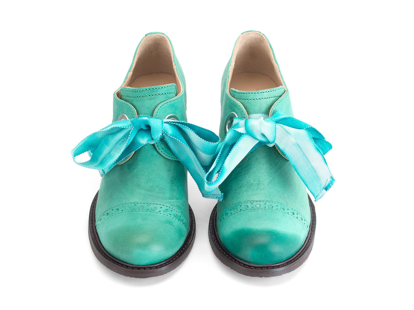 Templeton Sarcelle Chaussure lacée à une paire d'oeillets: Front