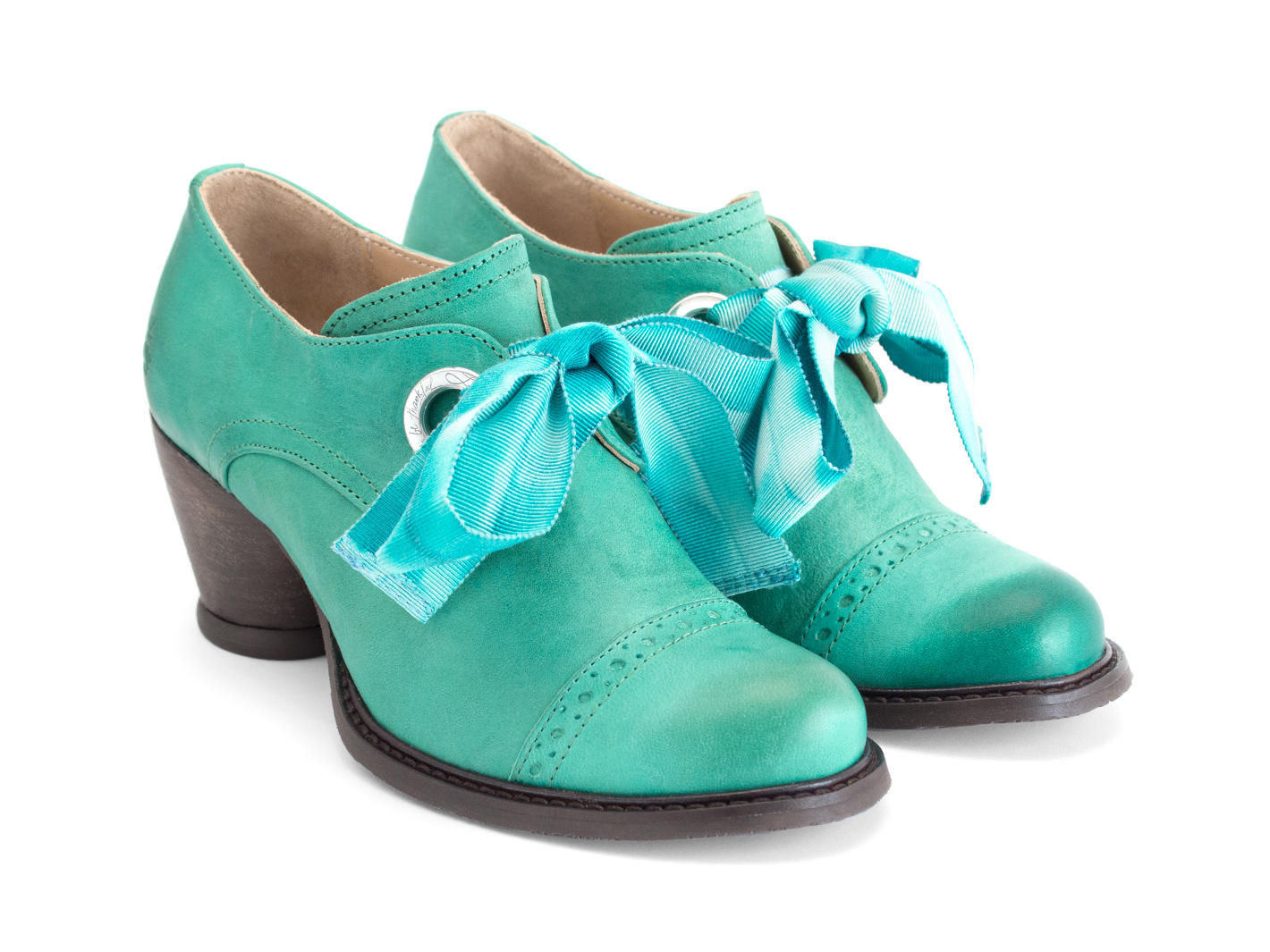 Templeton Sarcelle Chaussure lacée à une paire d'oeillets: Quarter view