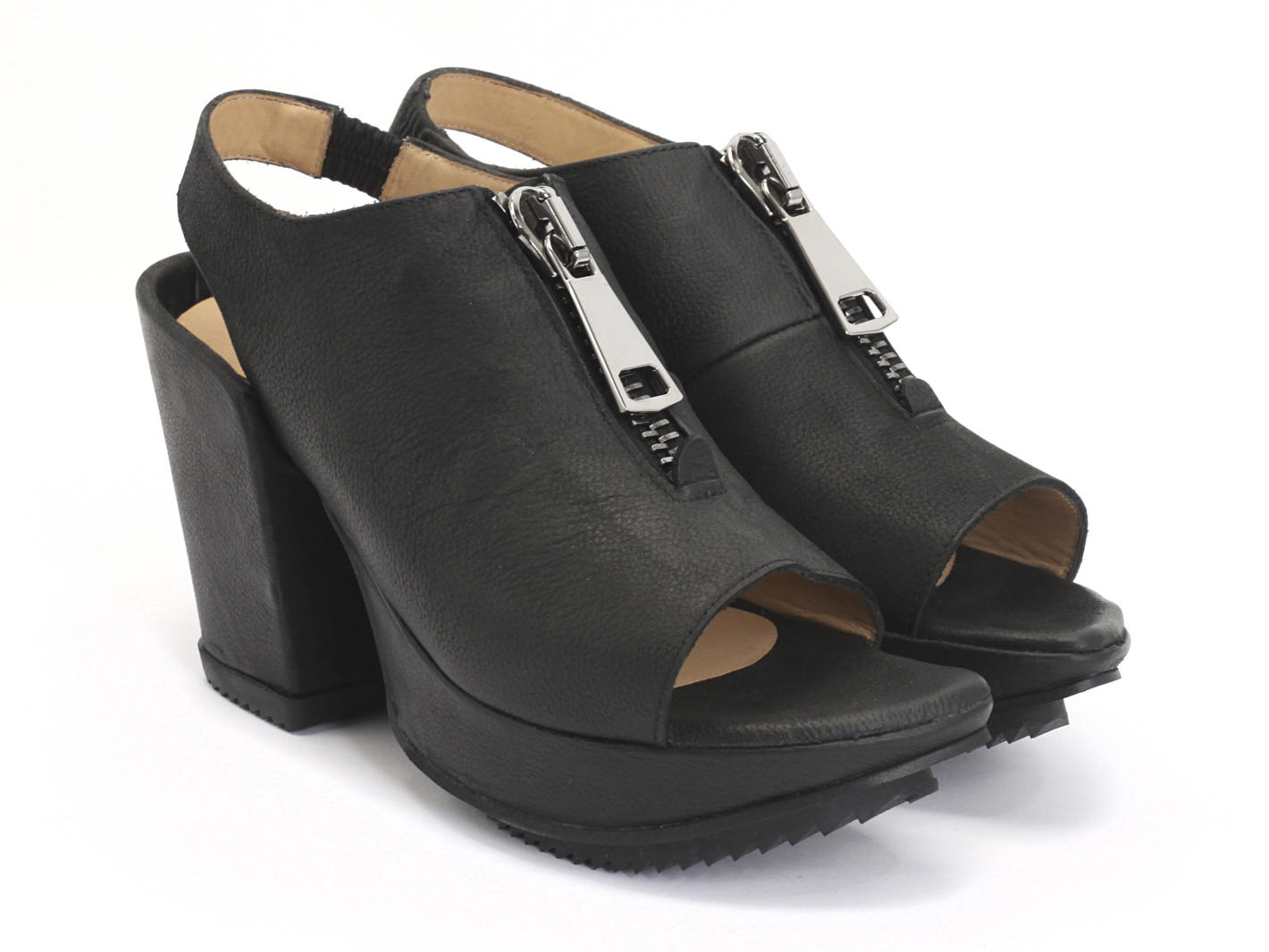Tent Noir Open Toe Platform Sandal: Quarter view